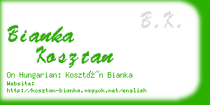 bianka kosztan business card